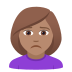 🙍🏽‍♀️ woman frowning: medium skin tone display on JoyPixels